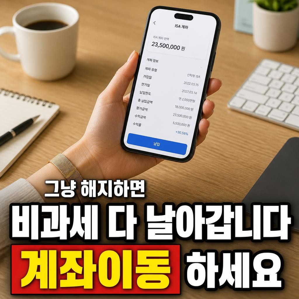 ISA 계좌 개설 이벤트, 은행 계좌 그냥 해지하고 옮기면 비과세 다 날아갑니다