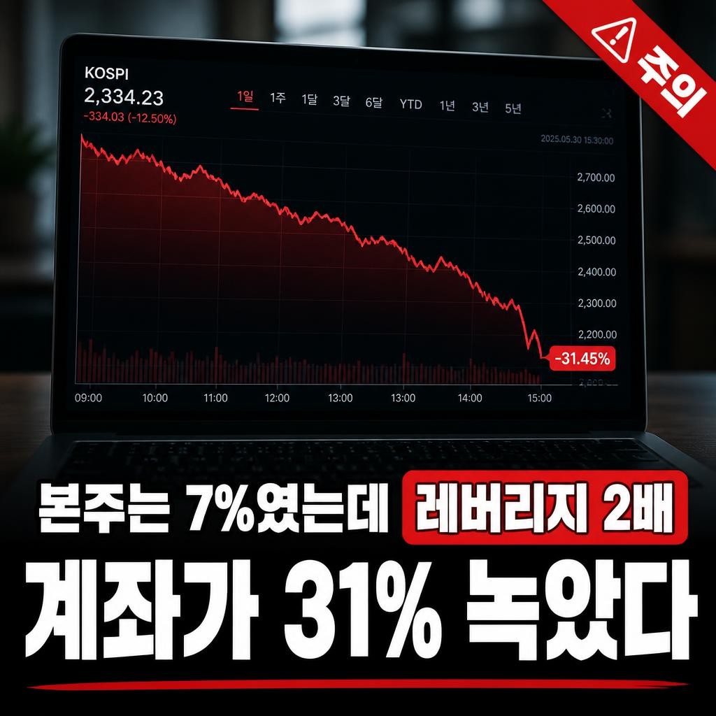etf 레버리지 뜻, 딱 하루치 2배입니다 — 본주 7% 빠질 때 31% 녹았습니다