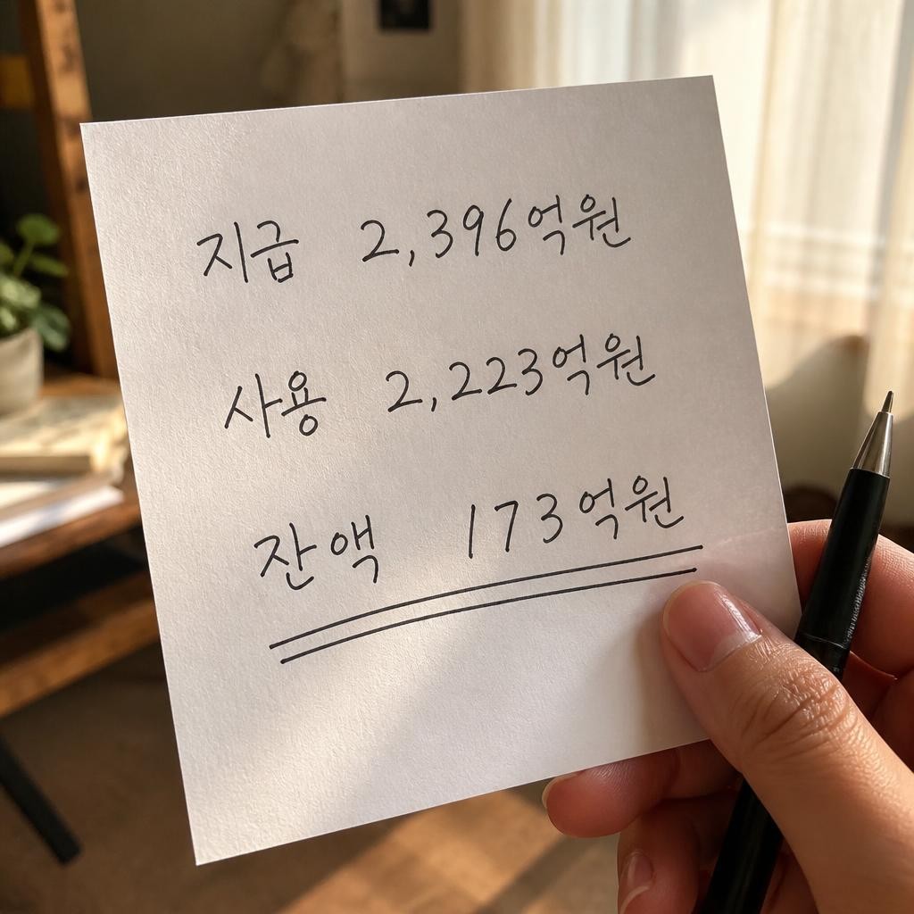 강원도에서만 173억이 남아 있다는 발표