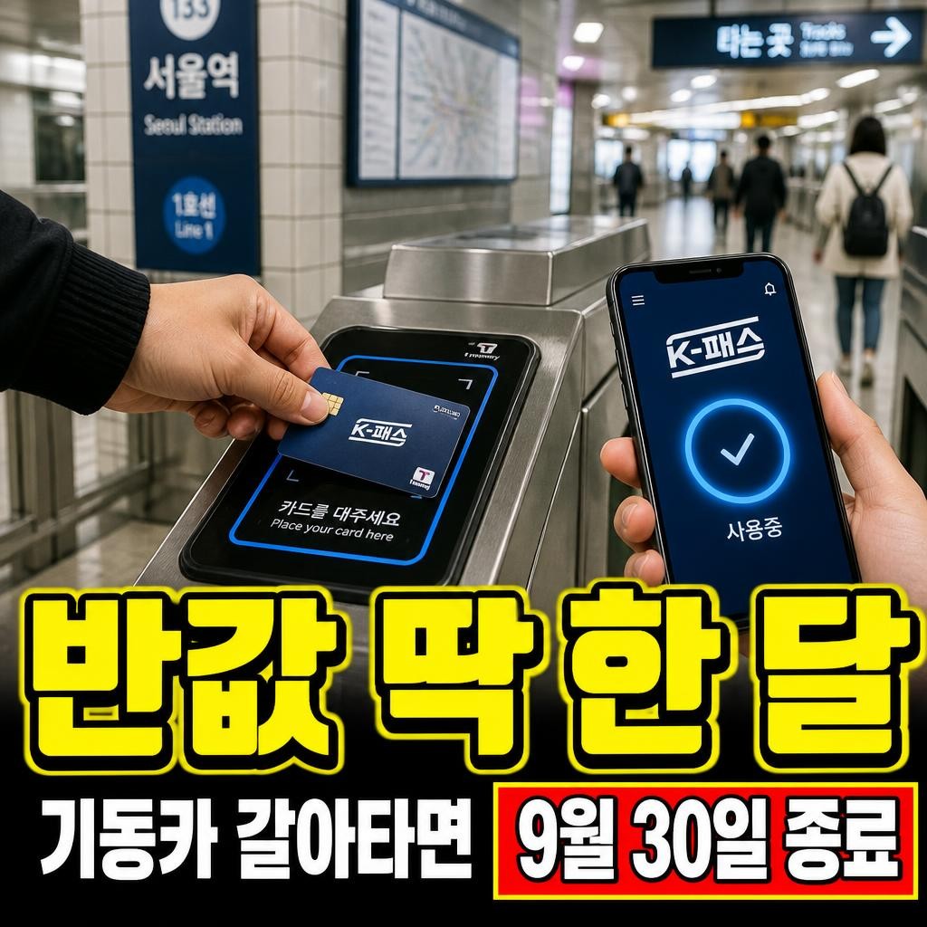 k패스 모두의카드, 기동카 끝나고 갈아타면 반값은 딱 한 달입니다