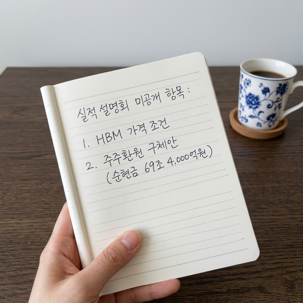 실적 설명회에서 빠진 두 가지