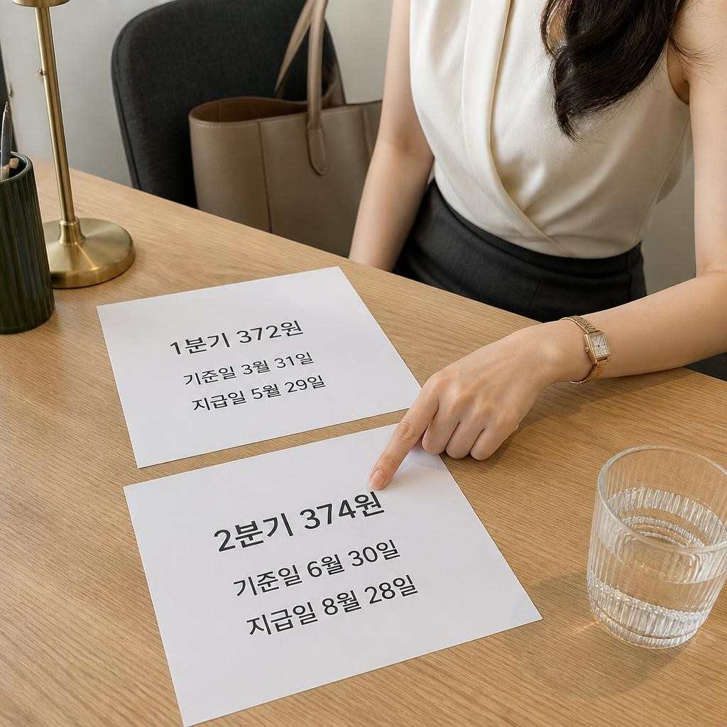 2026년 삼성전자 배당금 1분기 372원 2분기 374원