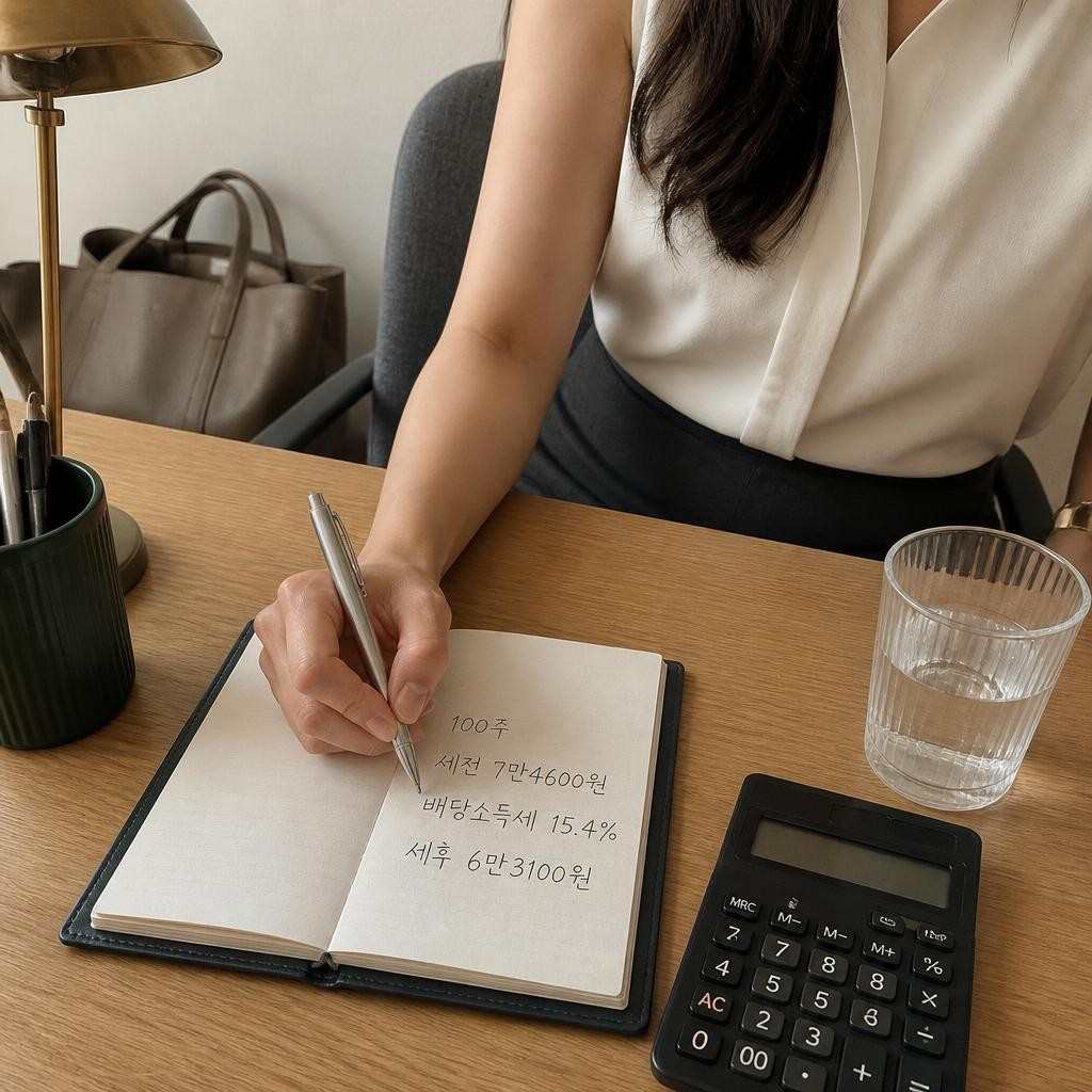 8월 28일까지 받은 746원, 100주면 세후 6만3100원