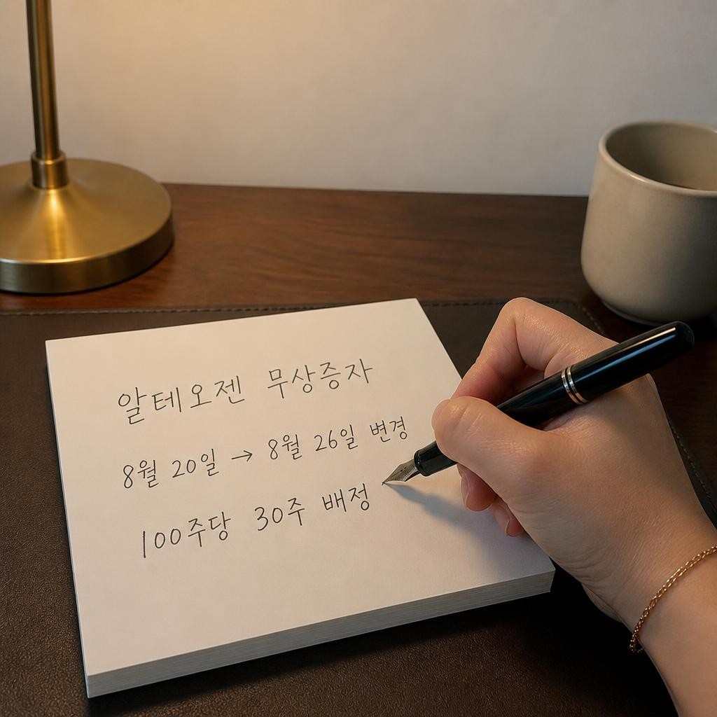 알테오젠 무상증자 일정과 신주 상장일 정리