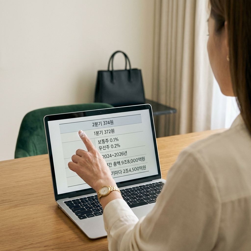 삼성전자 주주환원 배당금 지금 확정된 건 2분기 374원