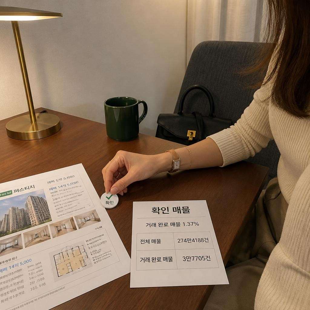 확인 매물을 거쳐도 남는 거래 완료 매물 1.37%