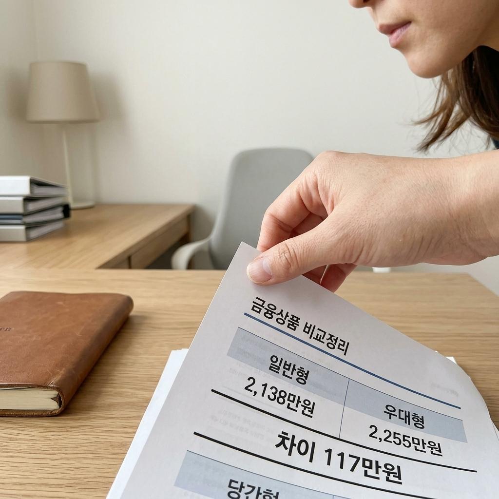 일반형과 우대형의 만기금액이 달라지는 기준
