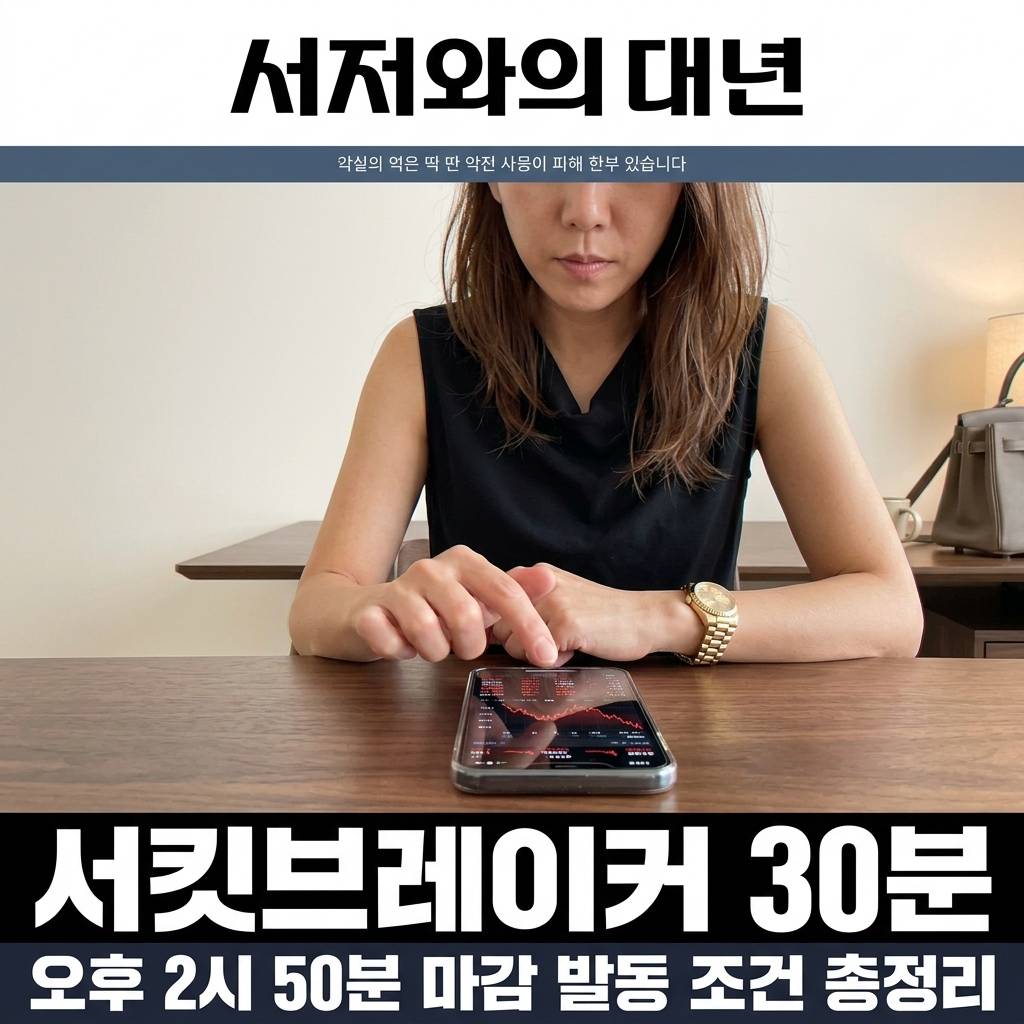 서킷브레이커 시간, 20분 중단과 오후 2시 50분 마감 제한까지