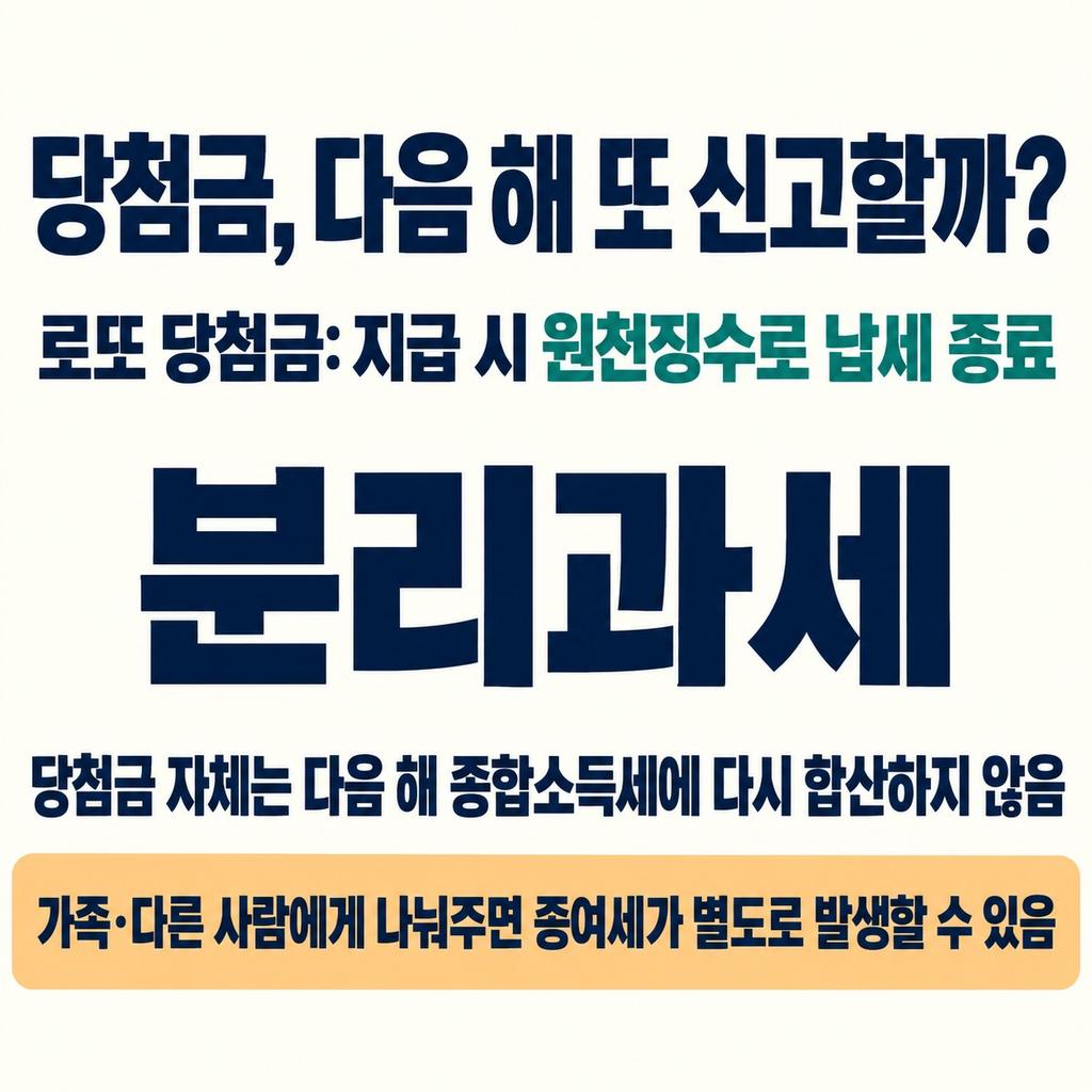 당첨금 세금은 받을 때 정산된다