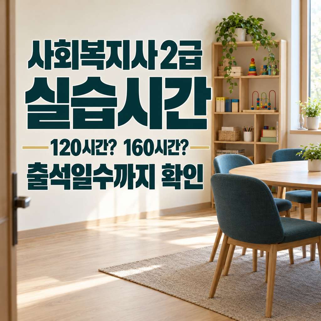 사회복지사2급 실습시간, 120시간과 160시간 기준부터 출석일수까지