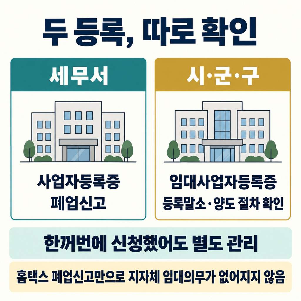 등록증 두 종류와 폐업 범위