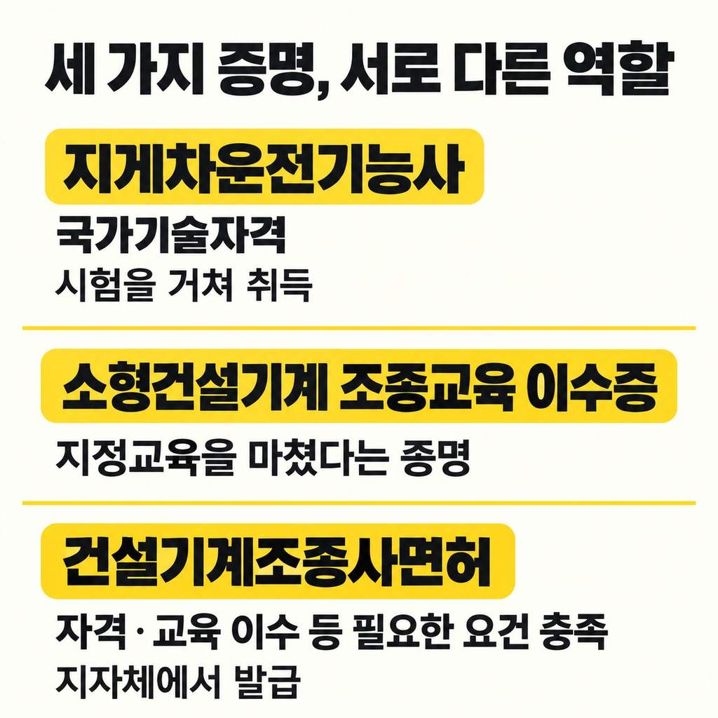 자격증·교육 이수증·면허는 서로 다른 증명이다