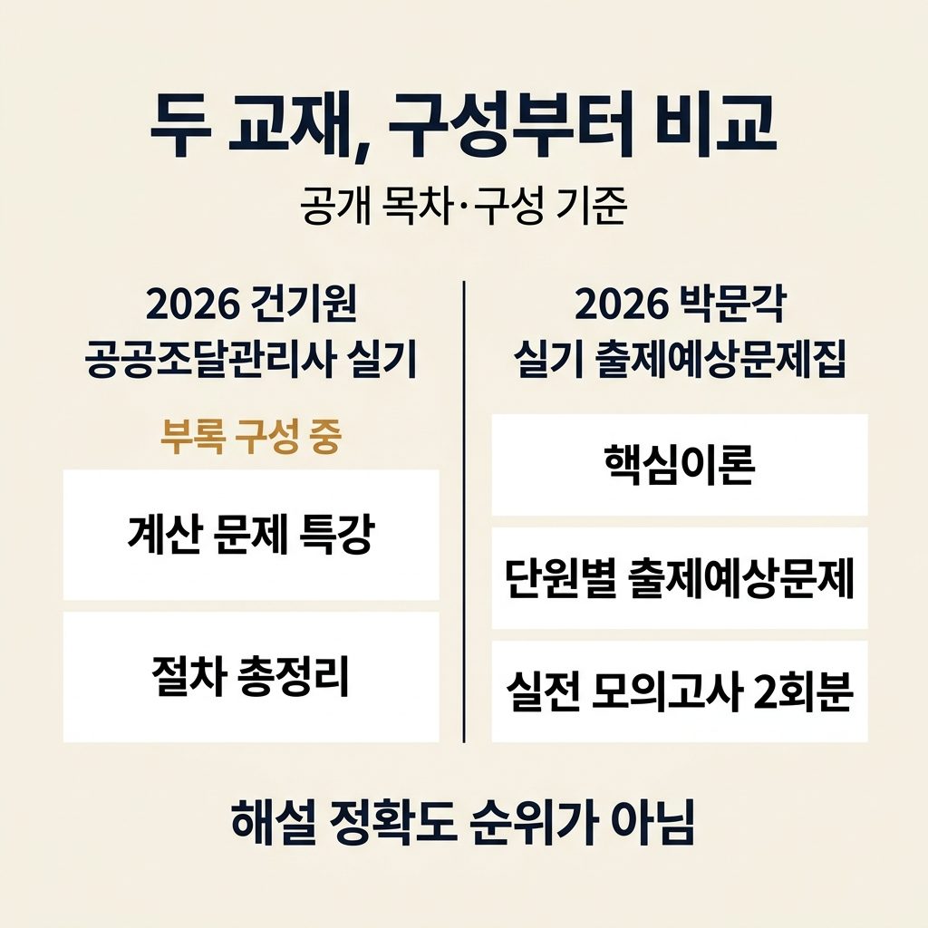 필기책이 있다면 건기원과 박문각부터 비교