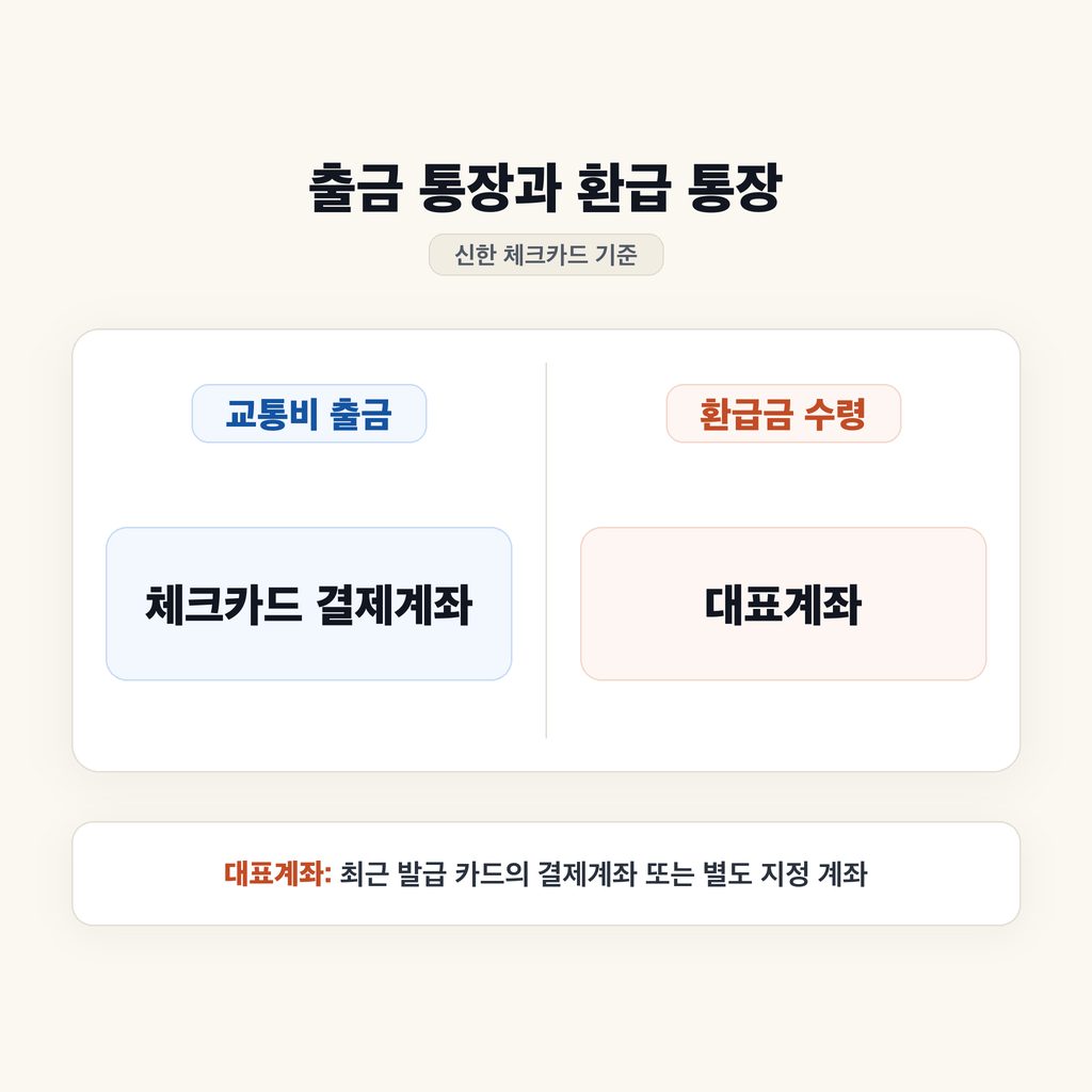 신한 체크카드의 대표계좌