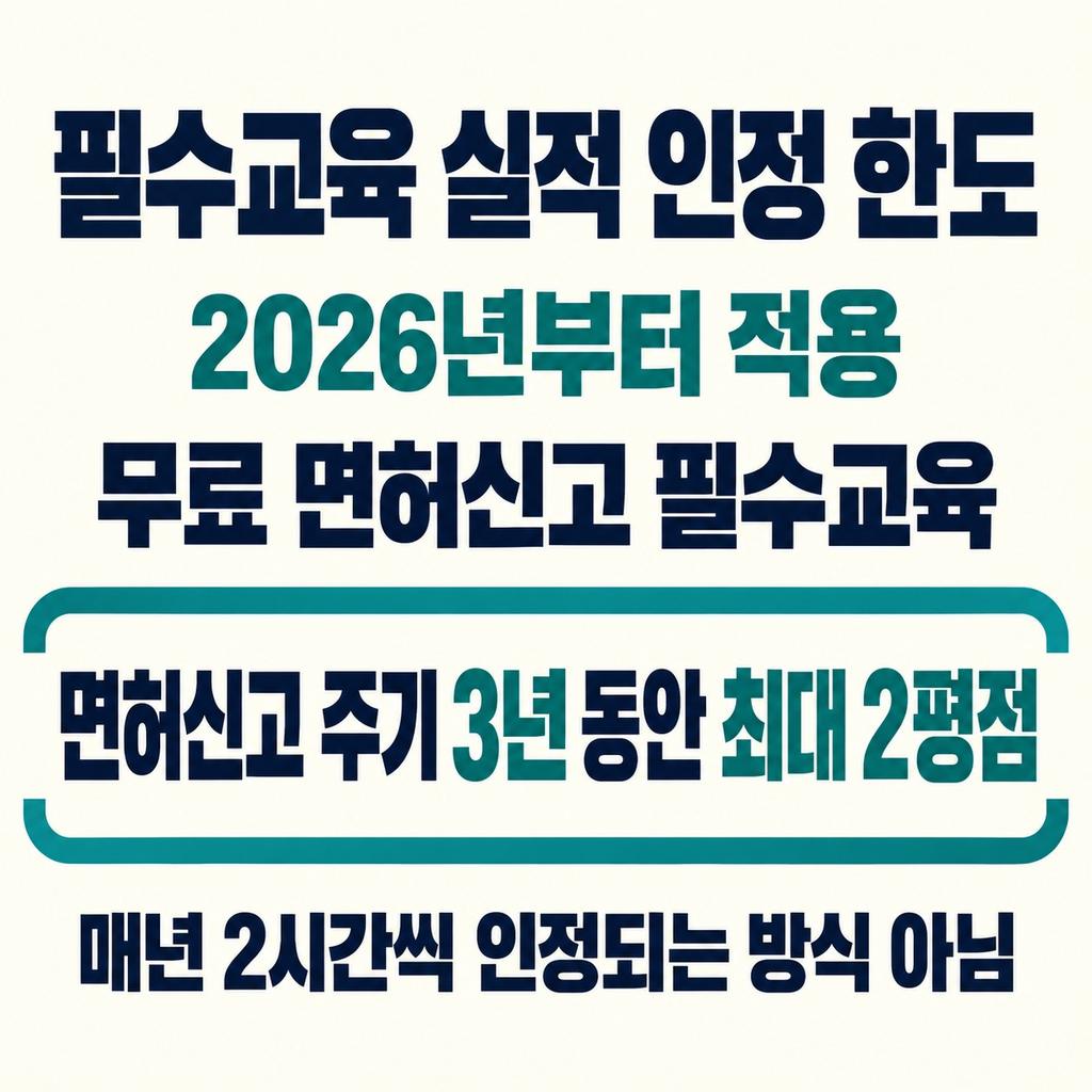 필수교육은 매년 2시간이 아니라 3년간 최대 2평점이다