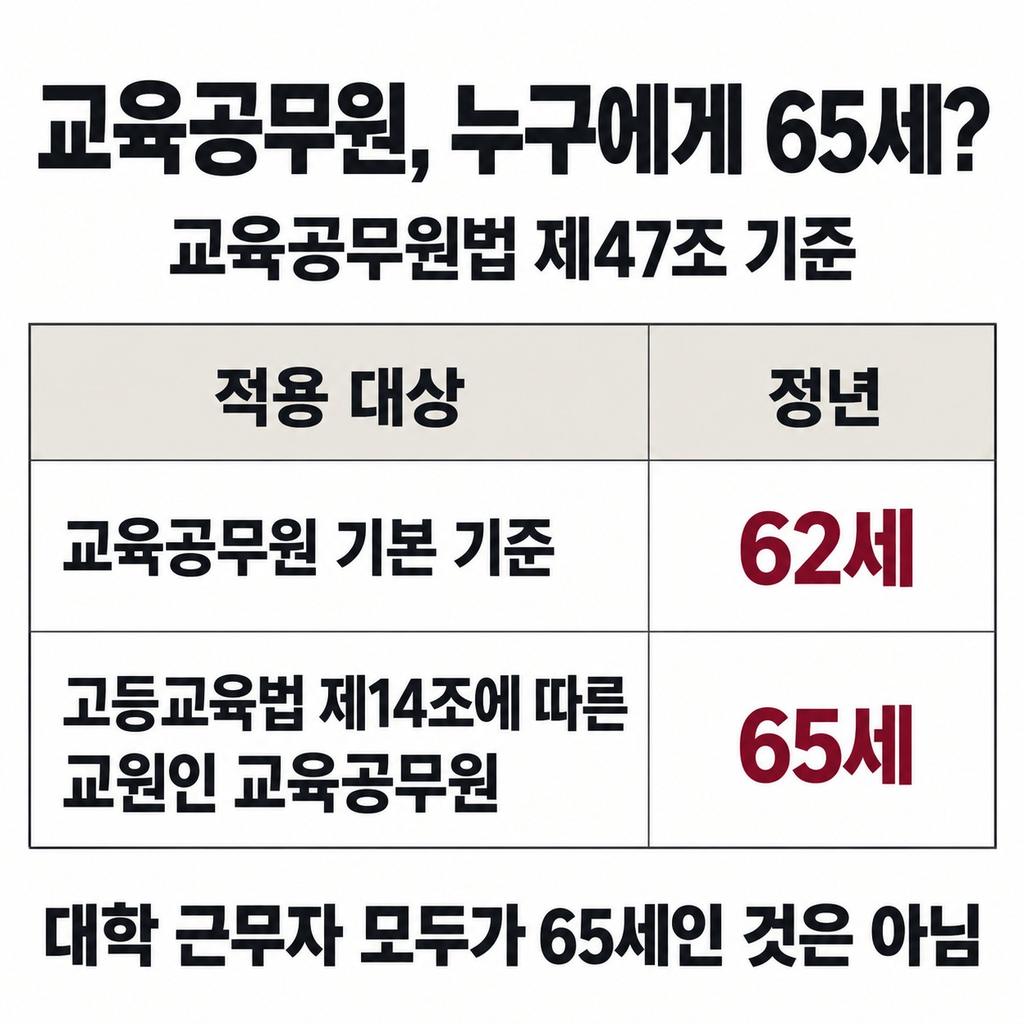 일반 근로자·교육공무원·경찰은 정년 조문이 다르다