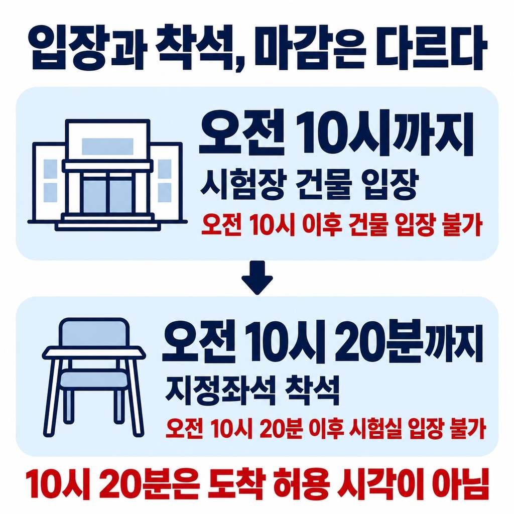 건물 입장은 10시, 지정좌석 착석은 10시 20분까지다