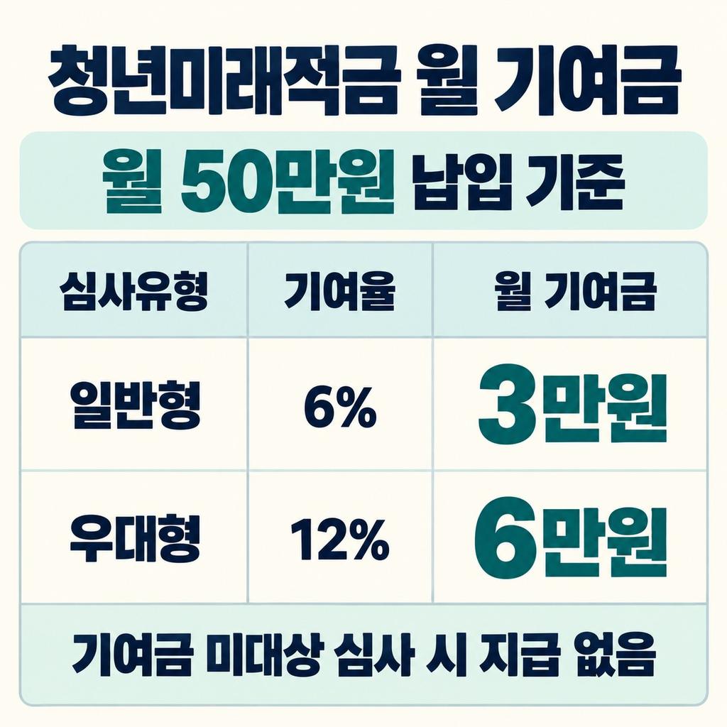 월 50만원을 넣어도 심사유형에 따라 달라진다