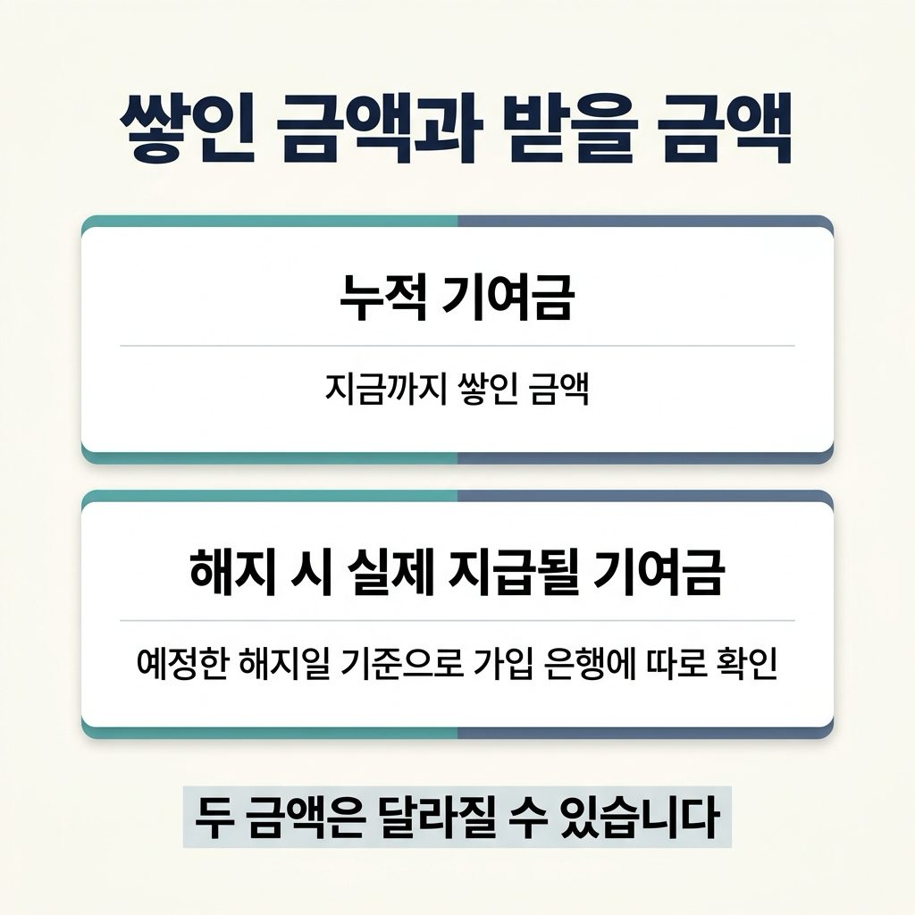 쌓인 기여금과 해지 때 받는 금액