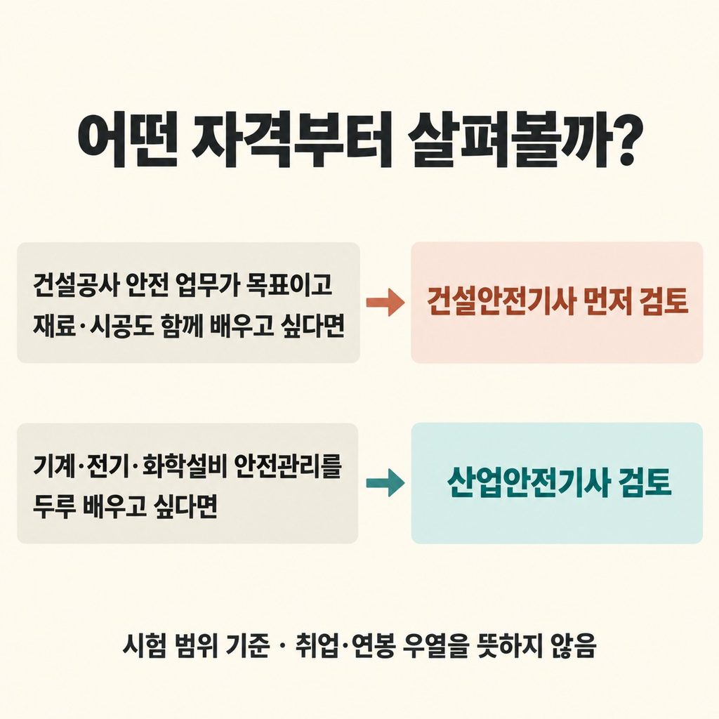 먼저 준비할 자격은 목표 업무와 익숙한 과목으로 고른다