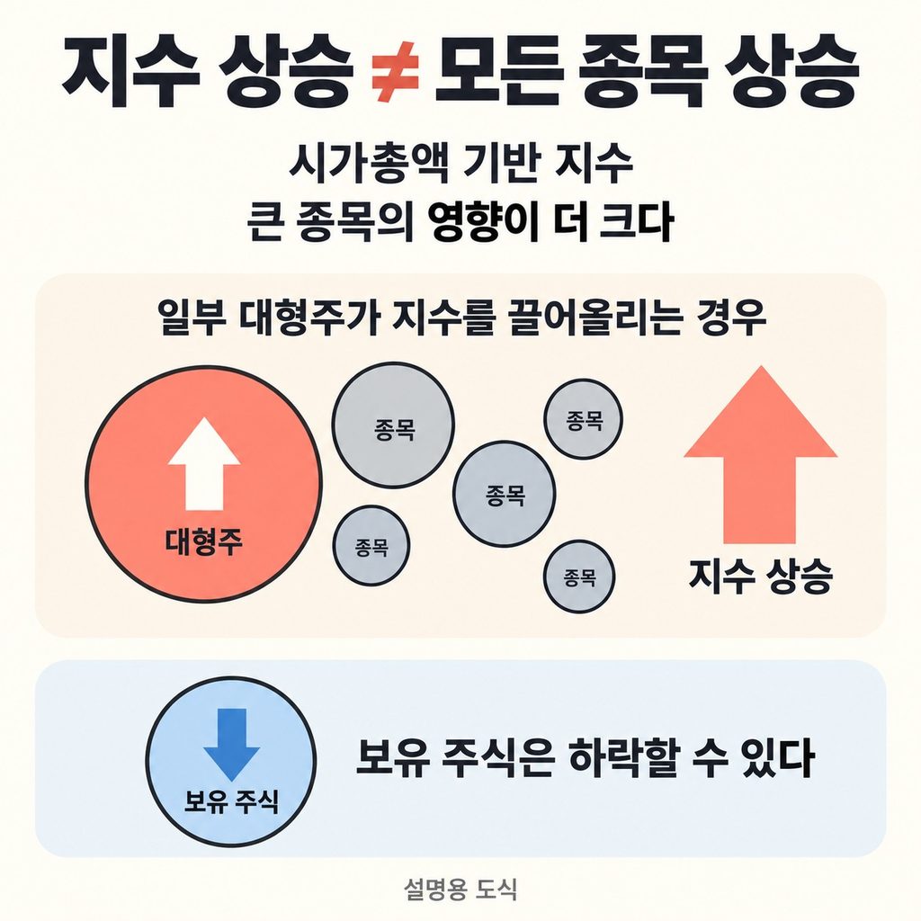 지수가 올라도 모든 종목이 오르지는 않는다