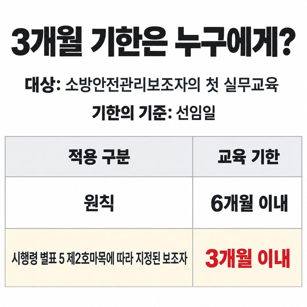 3개월 기한은 특정 소방안전관리보조자에게 적용된다