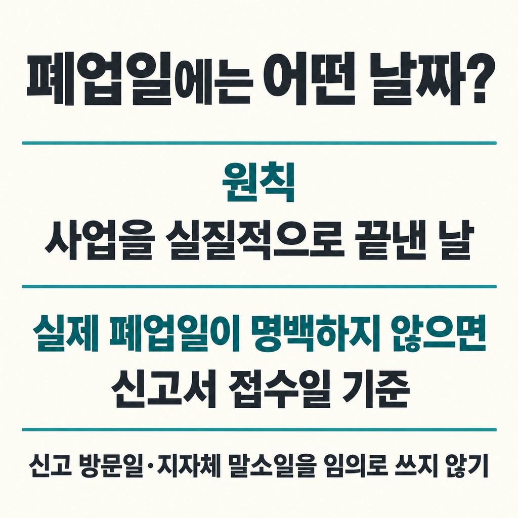 세무서 폐업신고와 실제 폐업일