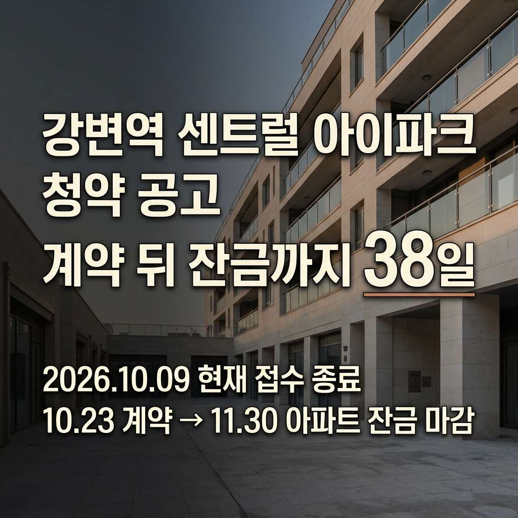 강변역 센트럴 아이파크 청약 공고 썸네일
