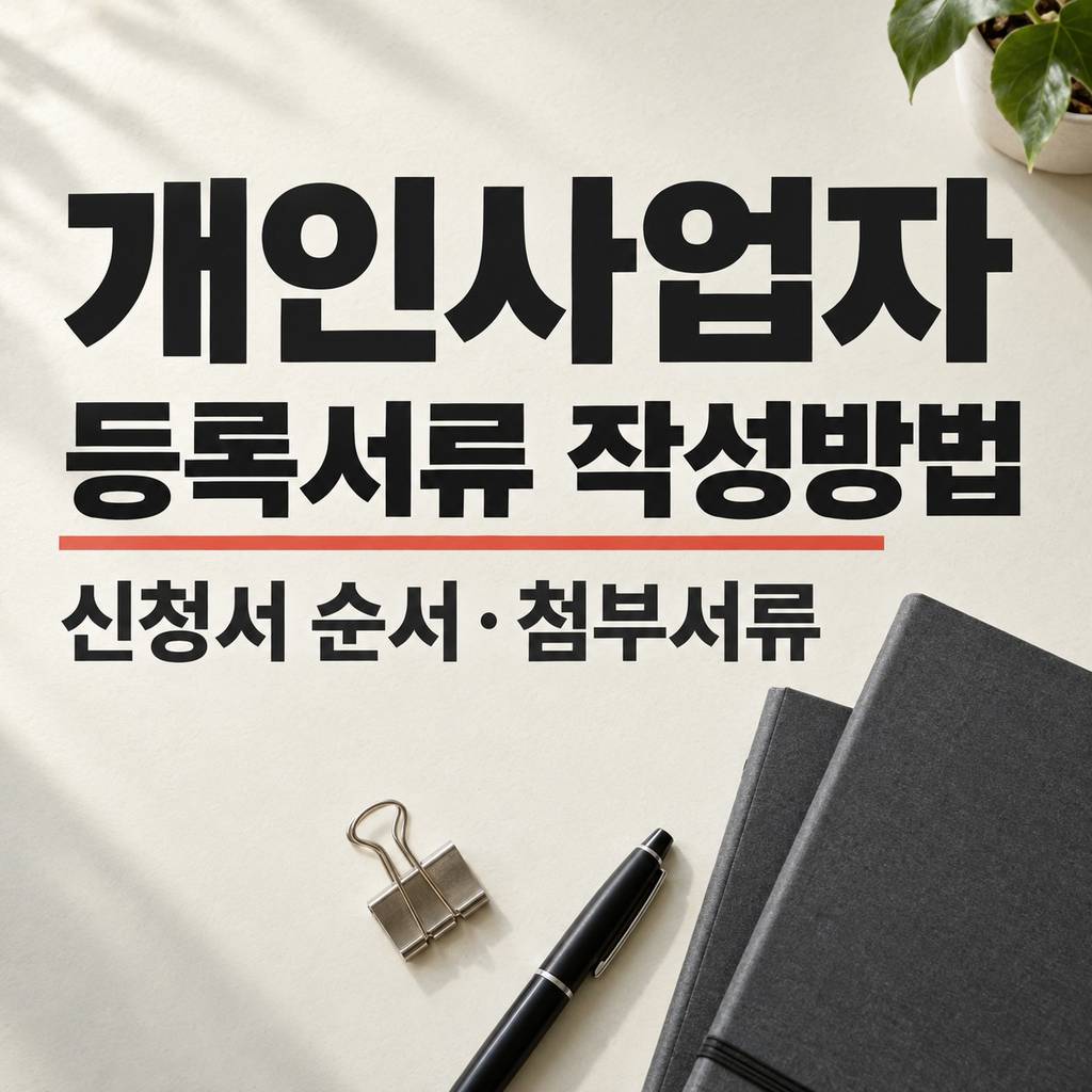 개인사업자 등록서류 작성방법, 신청서 쓰는 순서와 필요한 첨부서류