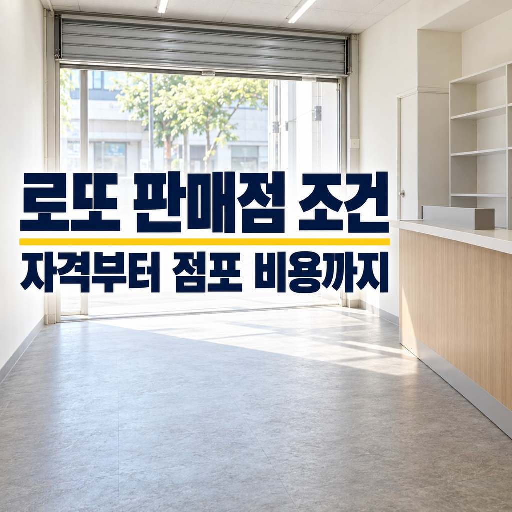 로또 판매점 조건, 신청 자격부터 점포 준비 비용까지