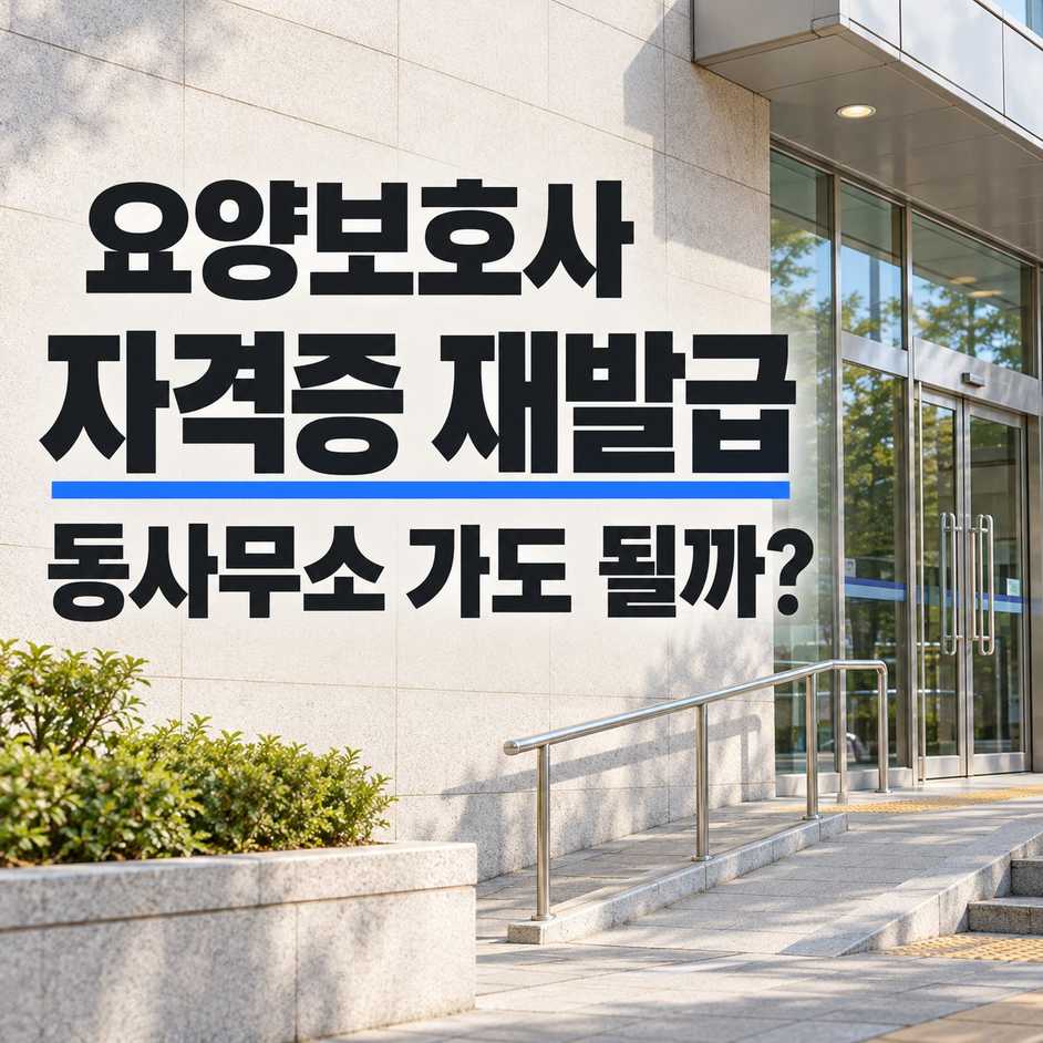 요양보호사 자격증 재발급 동사무소 가도 될까? 신청처·서류·비용 정리